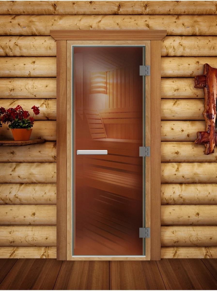 Дверь для бани DoorWood Престиж Лайт Бронза, 2000x800 мм
