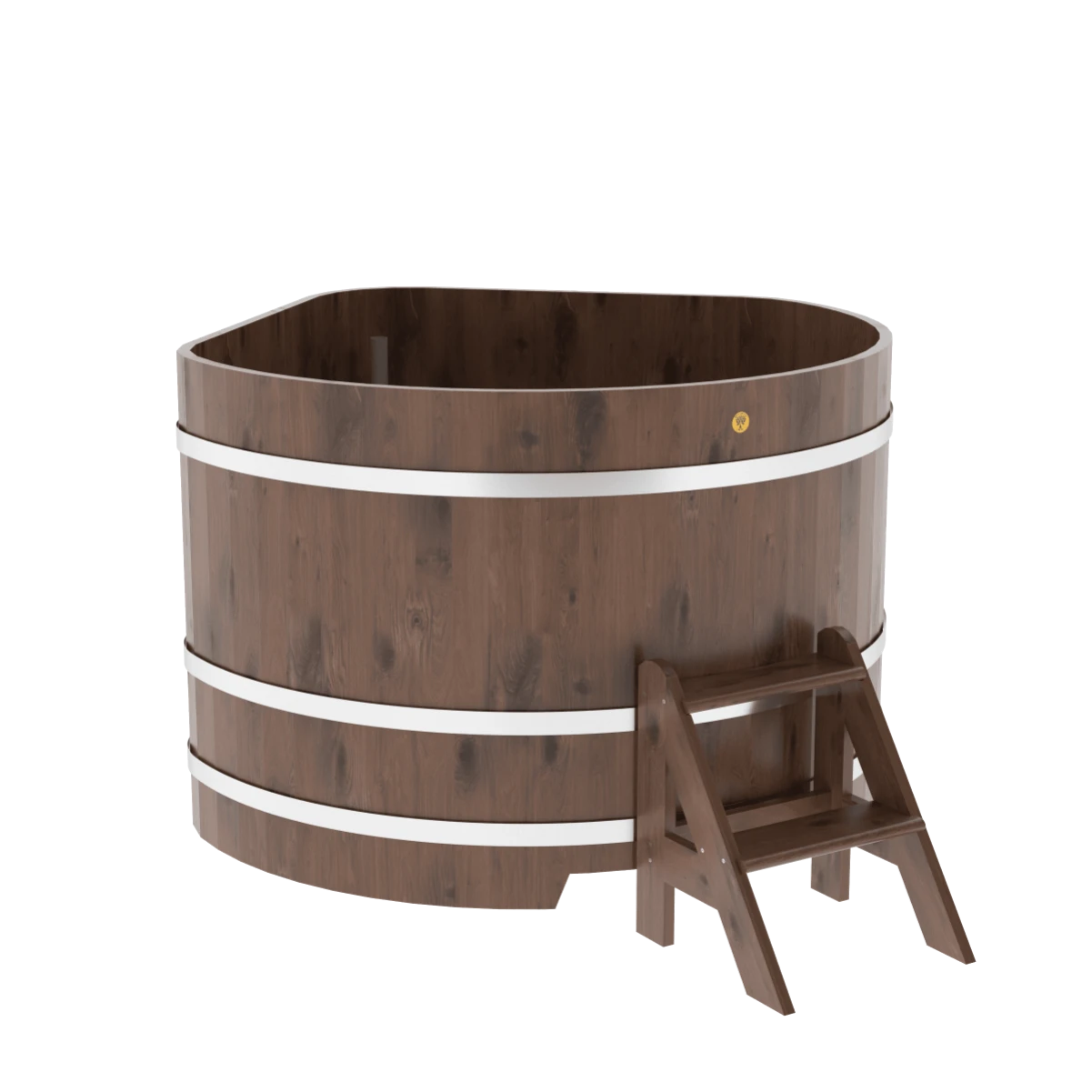 Купель BentWood угловая из мореного дуба 1,37х1,37 Рустик