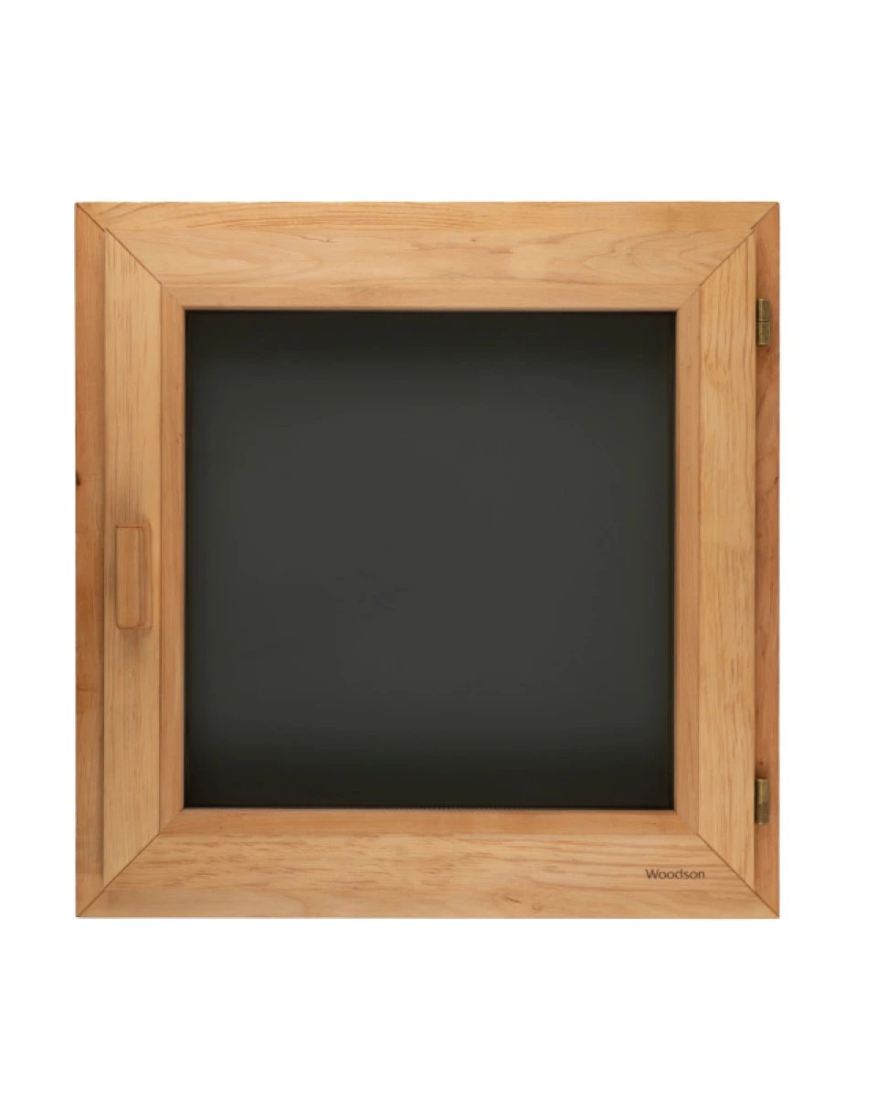 Окно Woodson PRO 60x60, стекло GREY ольха, правое