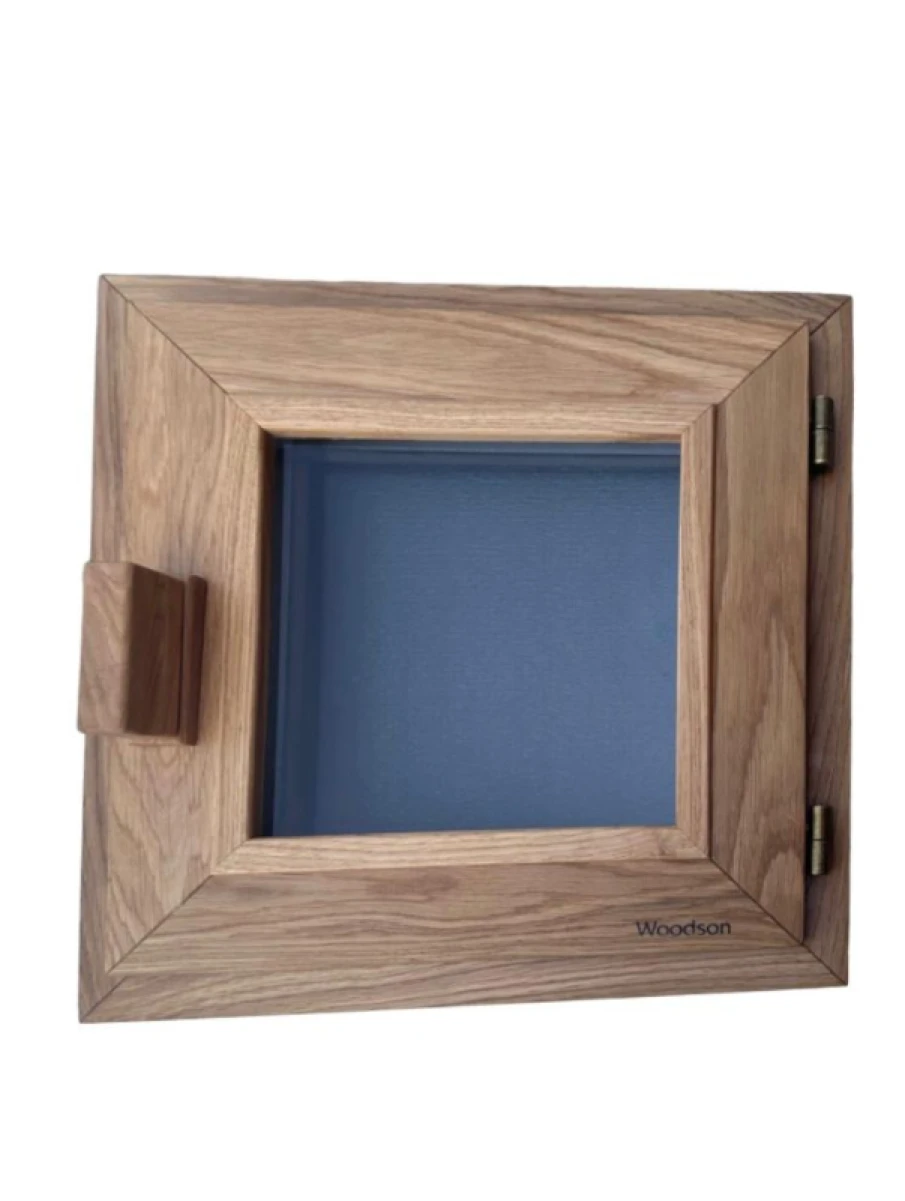 Окно Woodson PRO 40x40, стекло GREY дуб, правое