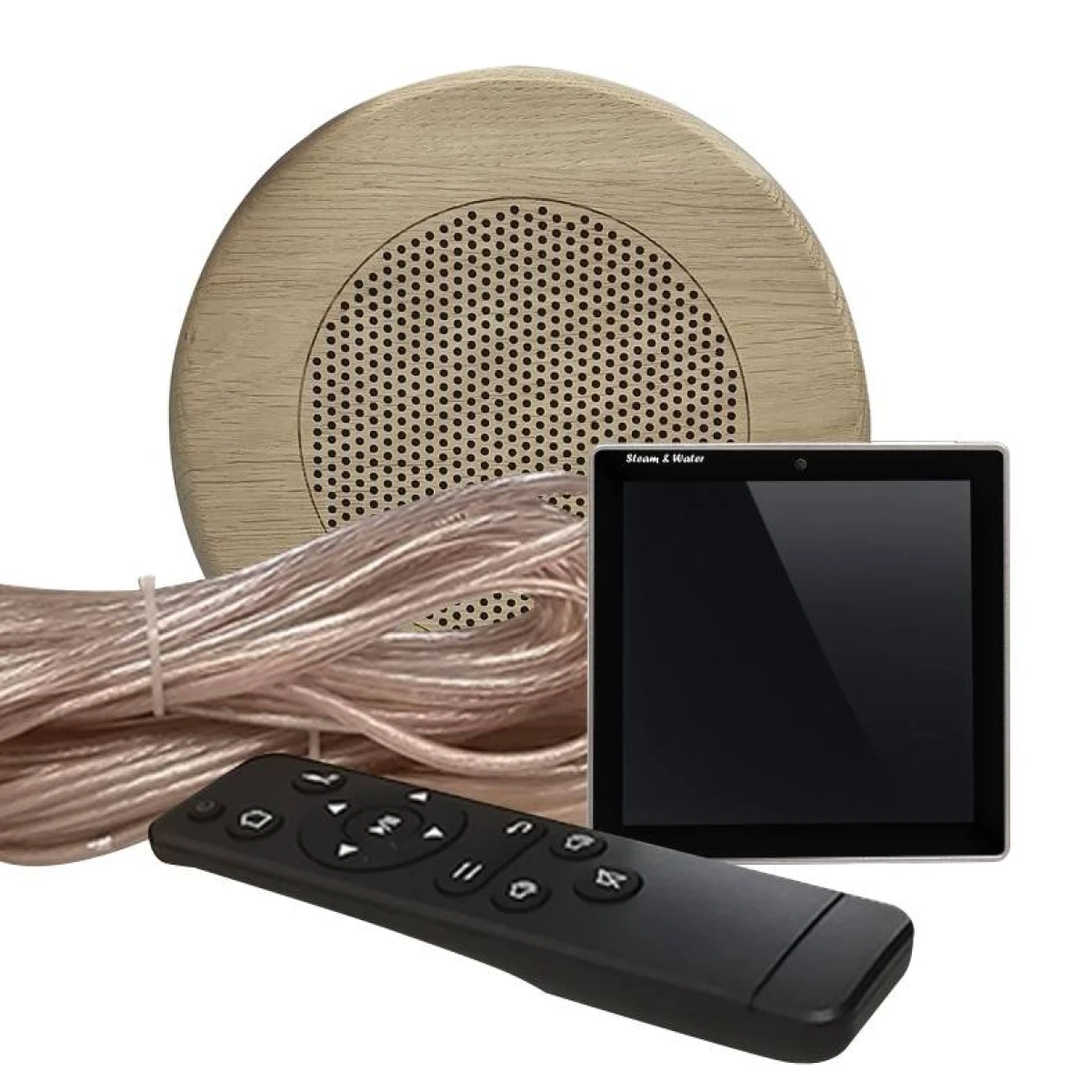 Комплект акустической системы встраиваемый SW-Sensor-1 Black (одна колонка Wood, квадрат)