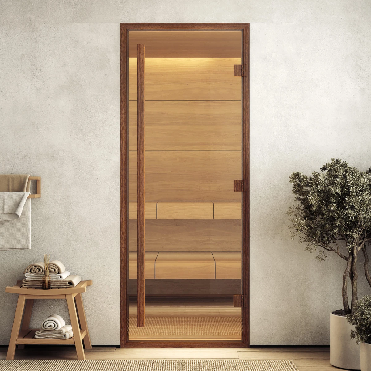 Дверь для хамама DoorWood АРТ Wood 41 Сатин, 2000x700 мм